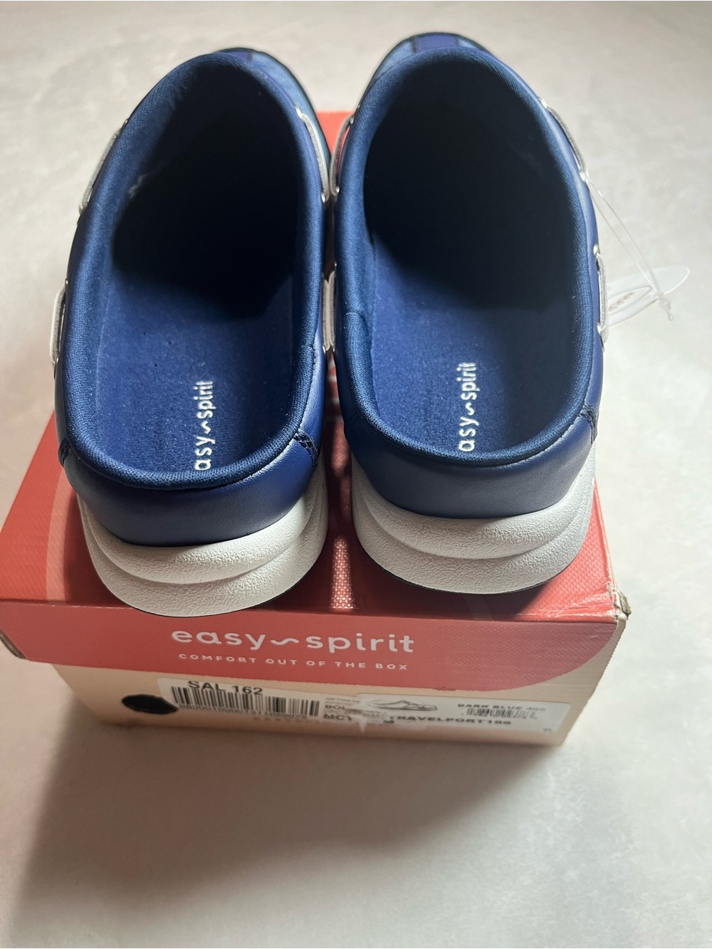 Easy Spirit Navy Patterned Slip-On Clogs - Picture 4 of 6